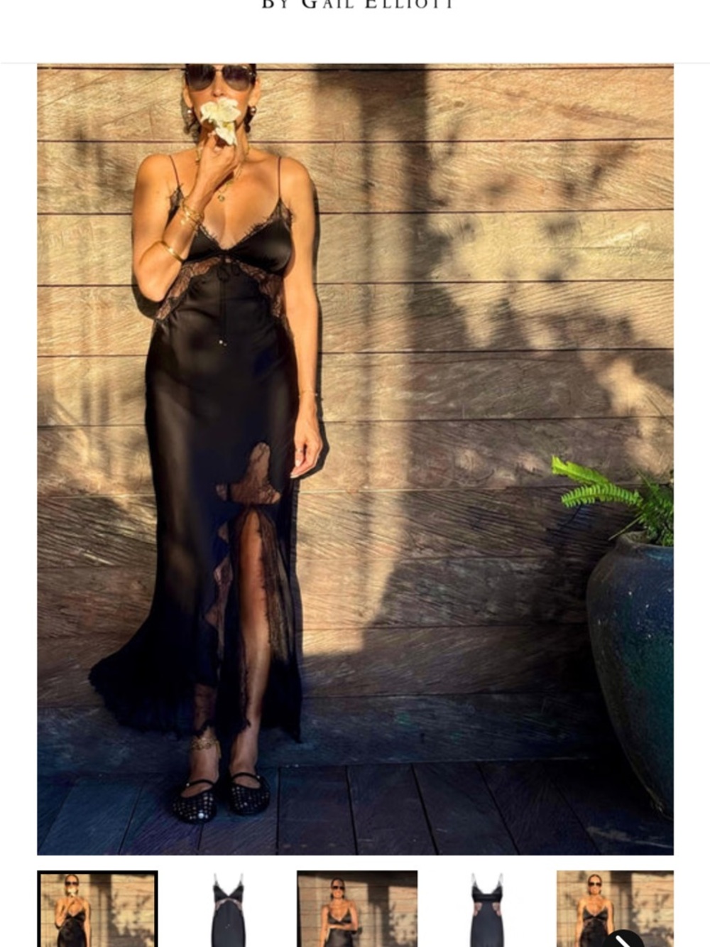 Little Joe Woman -  Silky Black Lace Slip Dress
